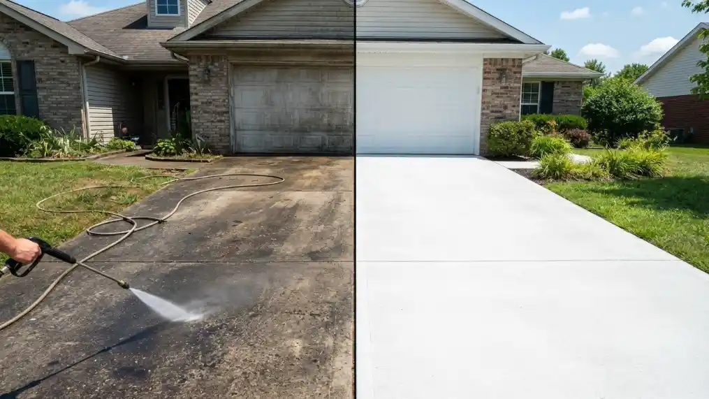 Before and after driveway Wilmington NC